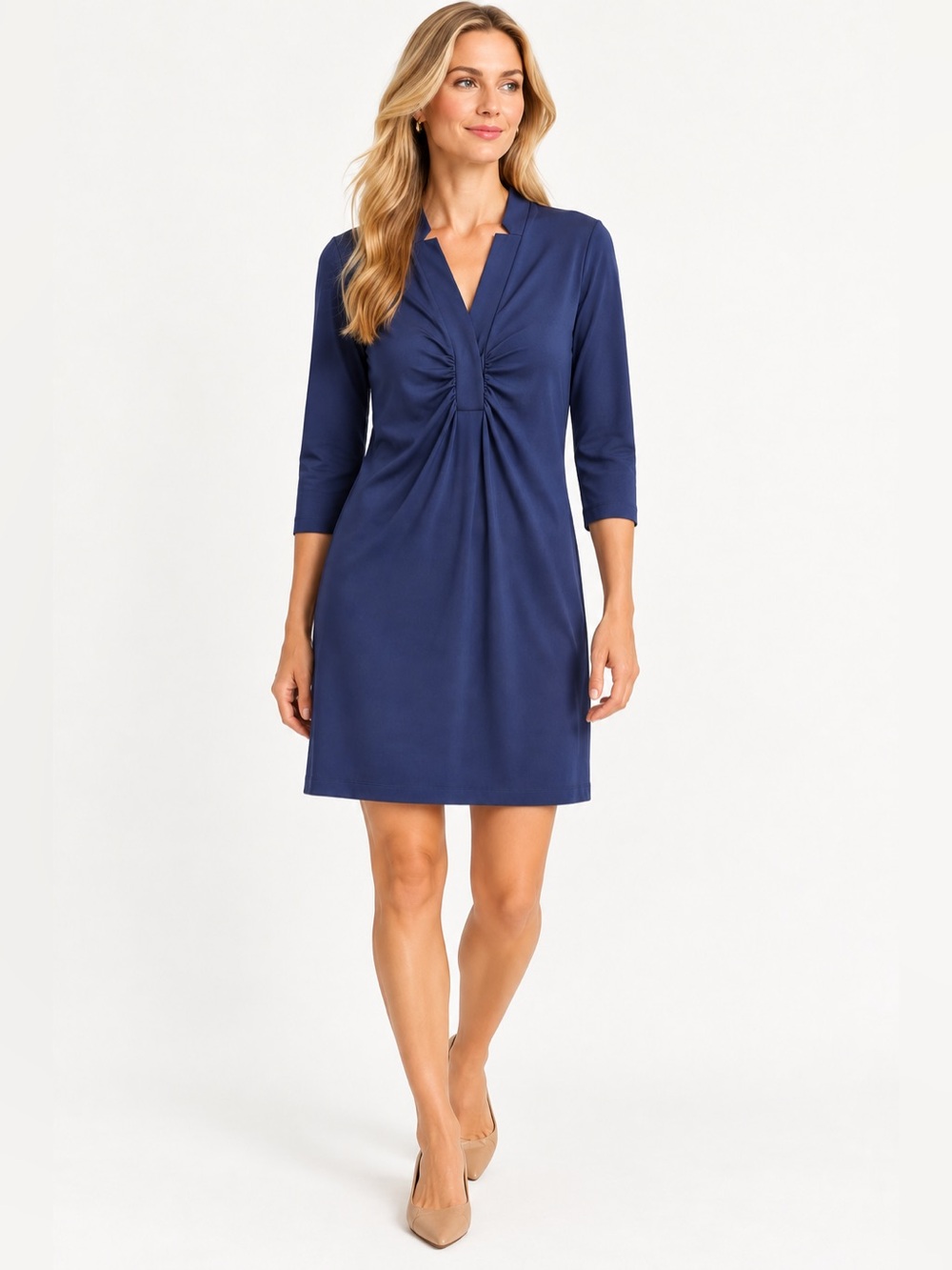 J.McLaughlin Molly Shift Dress Navy Catalina Cloth Size Small